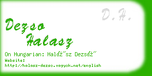 dezso halasz business card